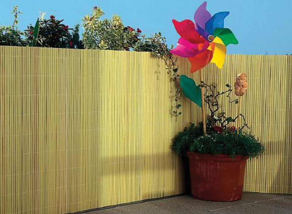 2pz arella doppia "bamboo" in pvc diametro canne 16mm dimensioni cm 300x150 colore beige cod:ferx.11194