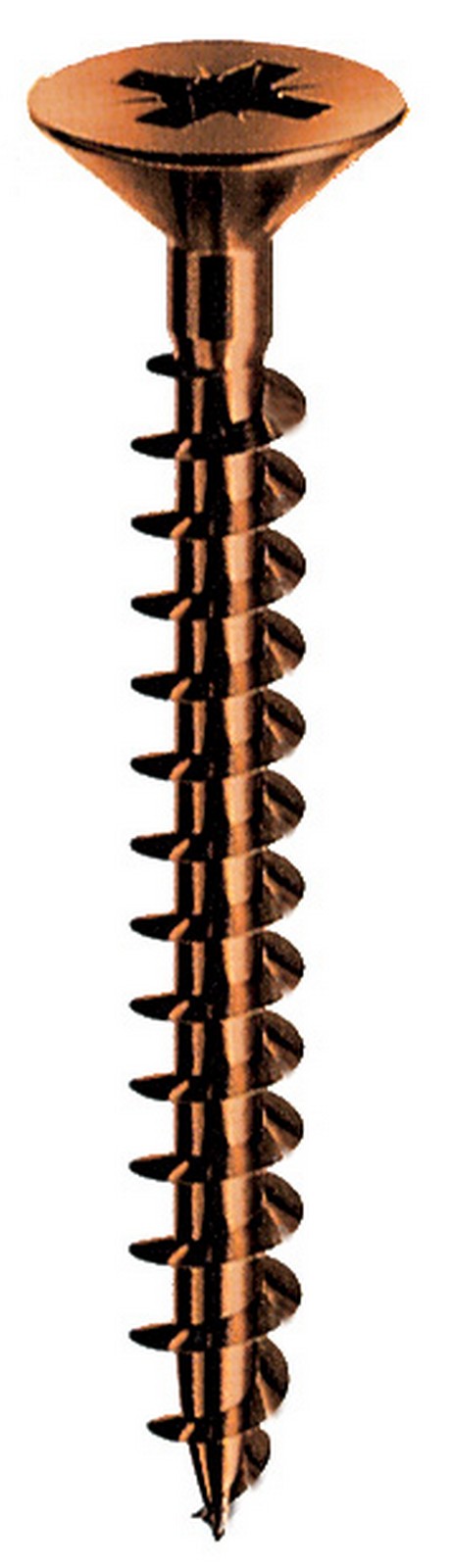 Image of 200pz viti panel bronzate testa piana 5 mm x 80 mm cod:ferx.12403