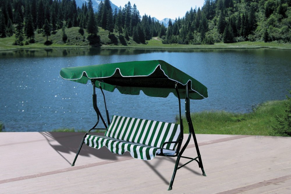 dondolo in acciaio 3 posti verde cod:ferx.12742