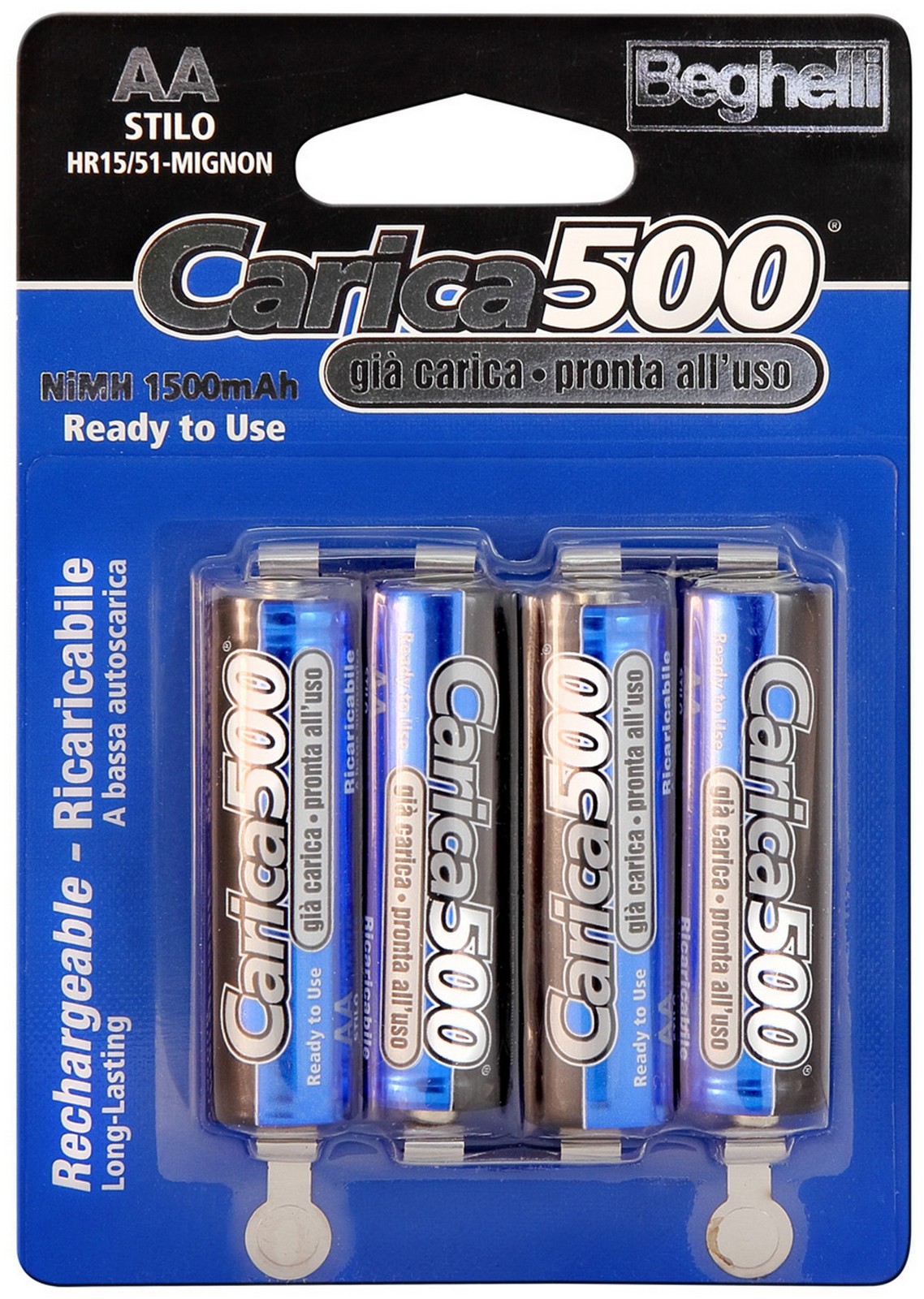 Image of 10blister beghelli batterie ricaricabili mah1500 stilo bl.4 8851 cod:ferx.14928