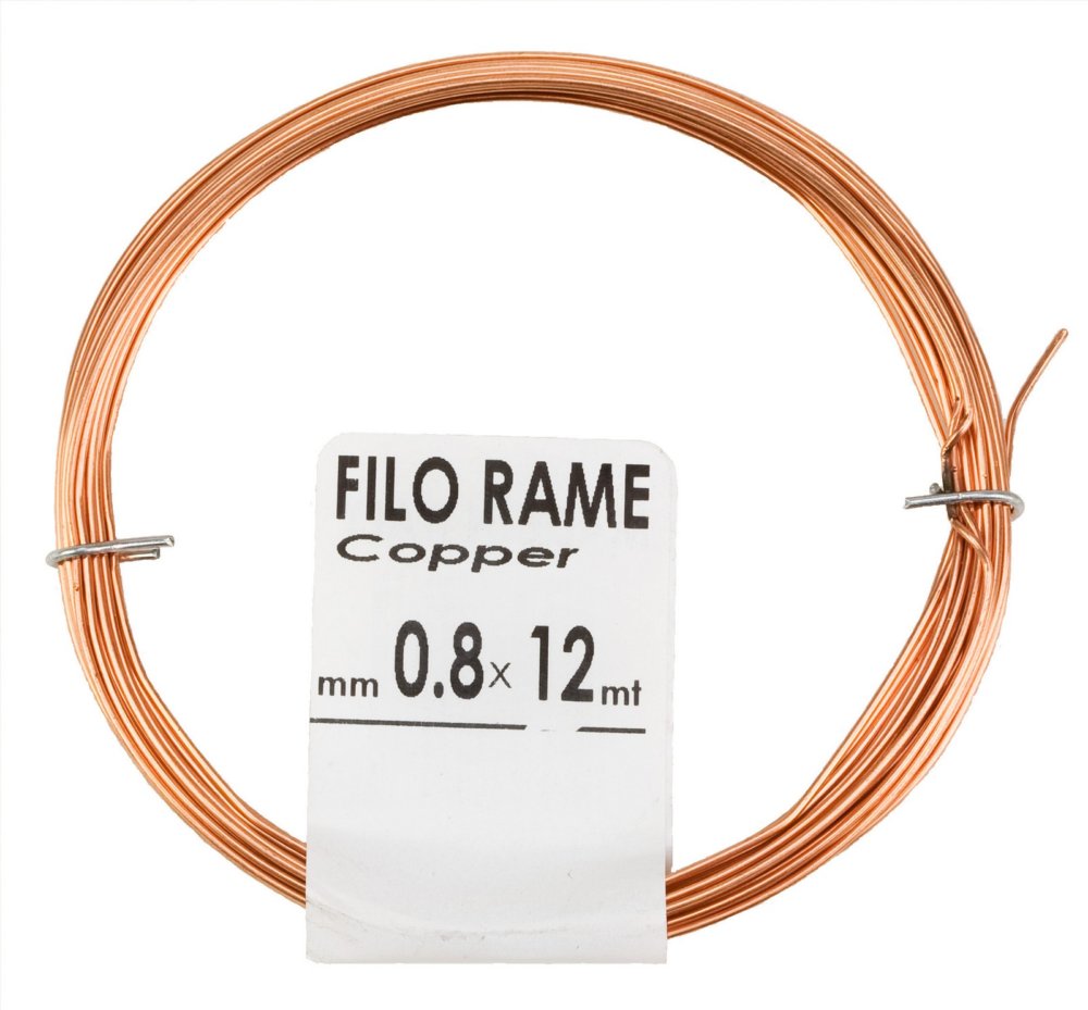 20pz filo rame diametro mm 0,6 lunghezza 20 mt matassina 50 g cod:ferx.15839