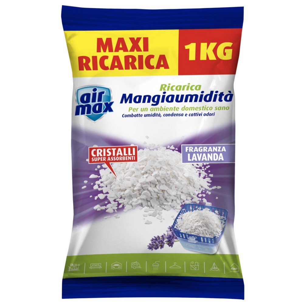 6pz airmax assorbiumidità sali ricarica 1kg lavanda cod:ferx.17161