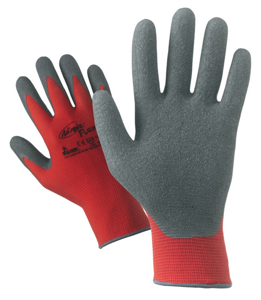 12paia guanti nylon/lattice rosso/grigio tg.9 cod:ferx.17301