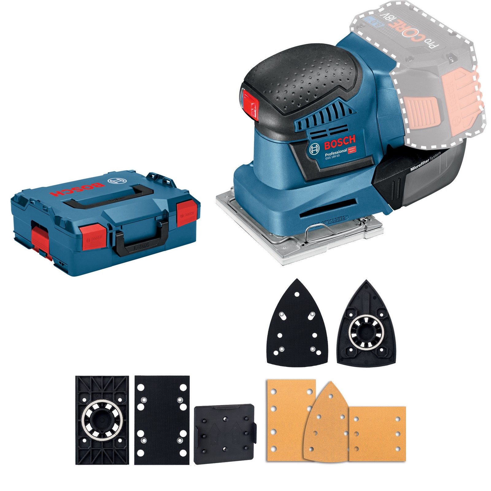 Image of bosch-b 18v levigatrice orbitale gss 18v-10 senza batteria cod:ferx.1929