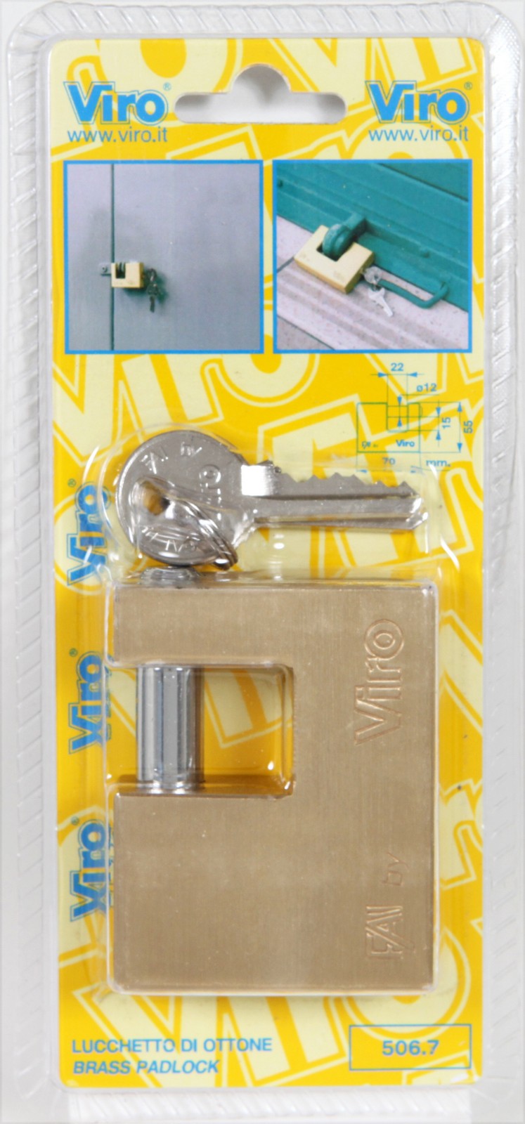 Image of viro blister art. 507.7 lucchetto serratura mm.90 cod:ferx.2096