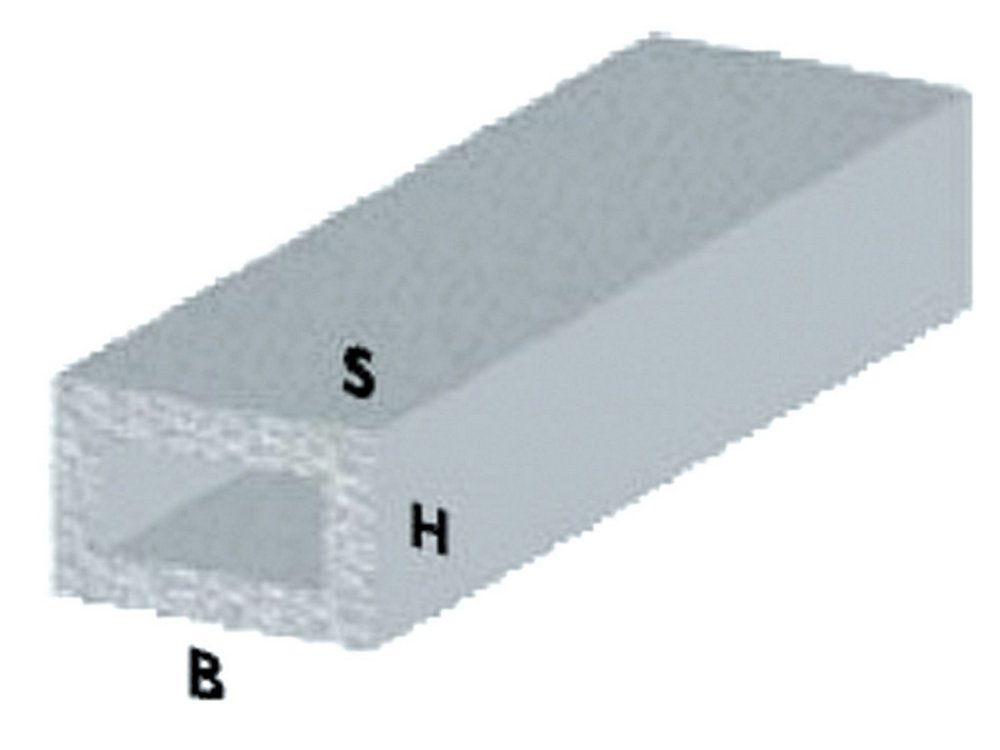 5pz profilo argento h.100 cm tubo rettangolare 30x15x1 mm cod:ferx.2373