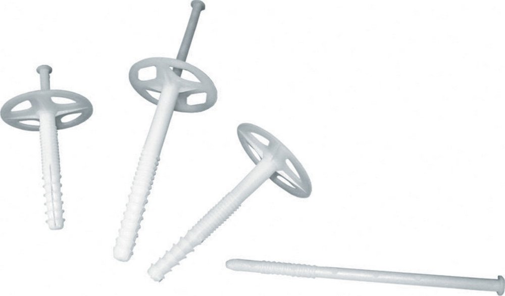 250pz tassello nylon bianco x cappotto con chiodo mm. 90 cod:ferx.24439