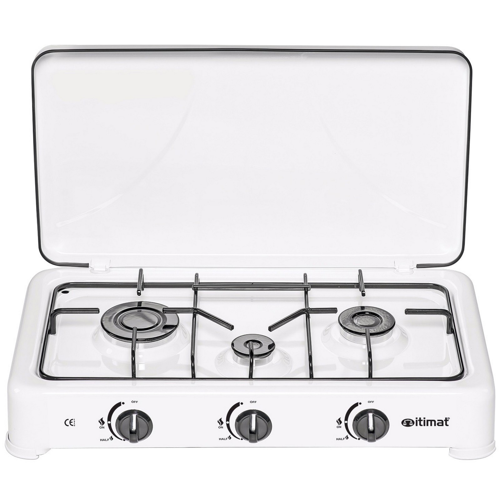 Image of fornello a gas 3 fuochi con coperchio cod:ferx.25284