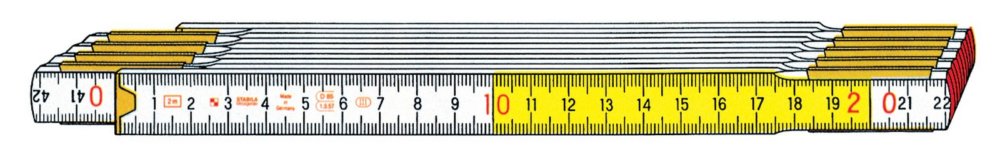 10pz doppio metro bianco/giallo "stabila" /717 10 aste da 16 mm cod:ferx.25459