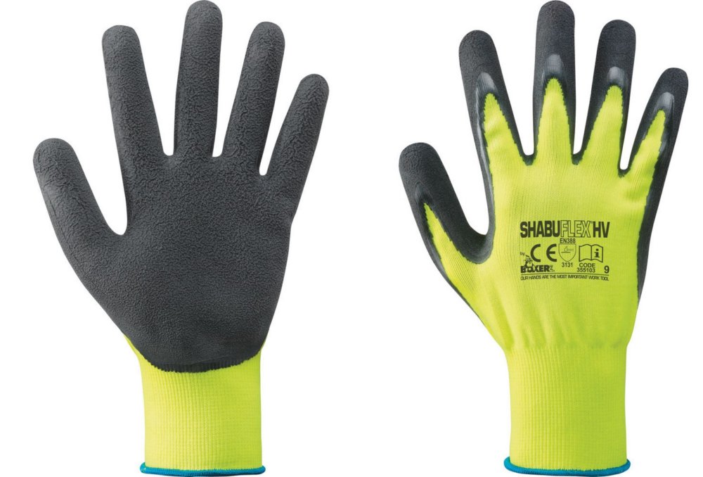 12paia guanti nylon/lattice giallo fluo/nero tg.9 cod:ferx.3221