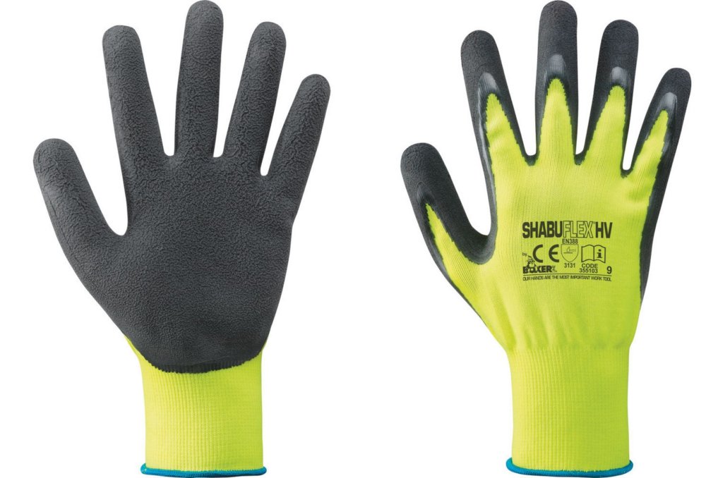 12paia guanti nylon/lattice giallo fluo/nero tg.10 cod:ferx.3225