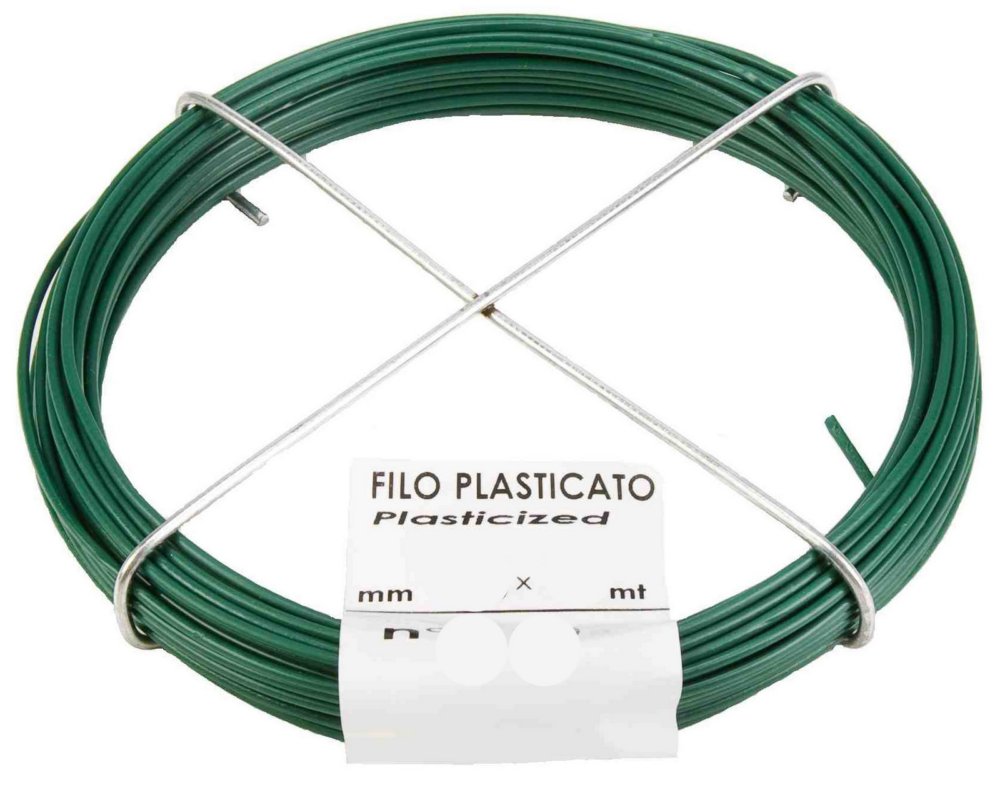 30pz filo plastificato n. 4 mm 1 lunghezza 23 mt verde cod:ferx.36338