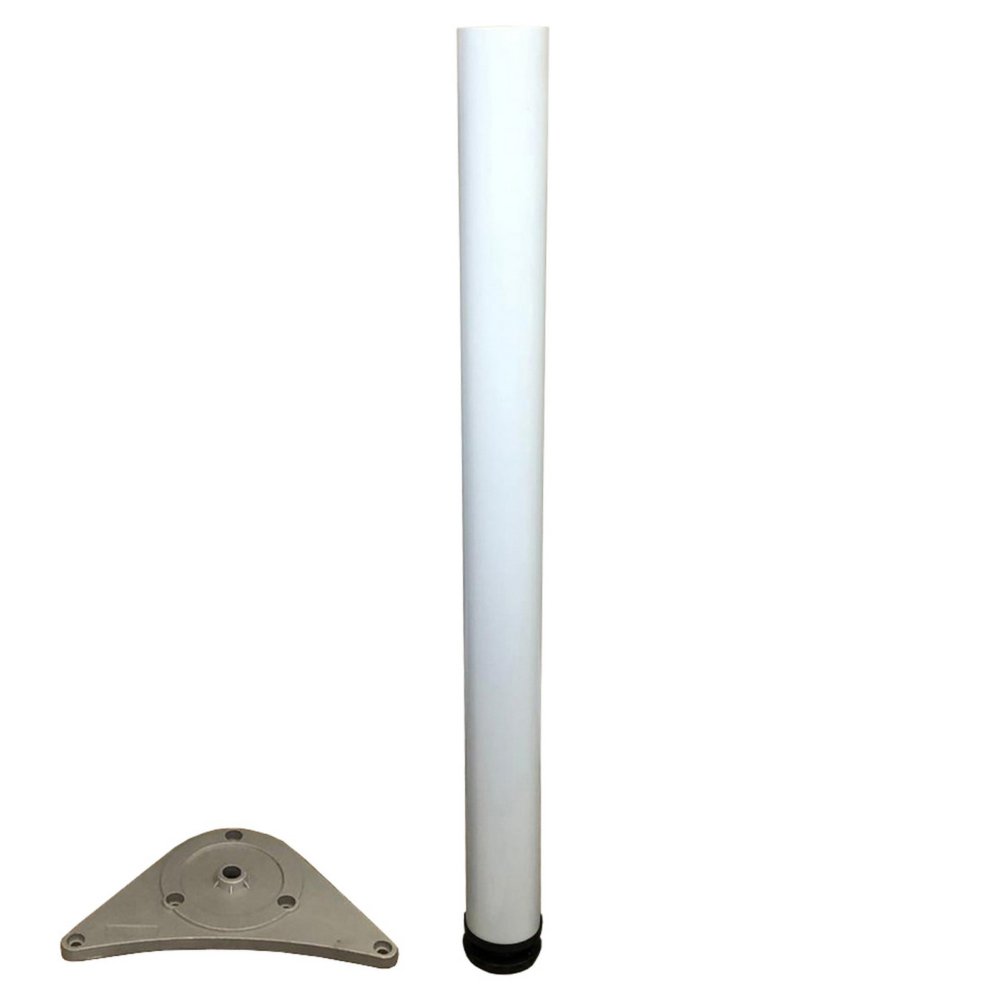 4pz piede acciaio x tavoli diametro 60 cm.71 bianco cod:ferx.3655