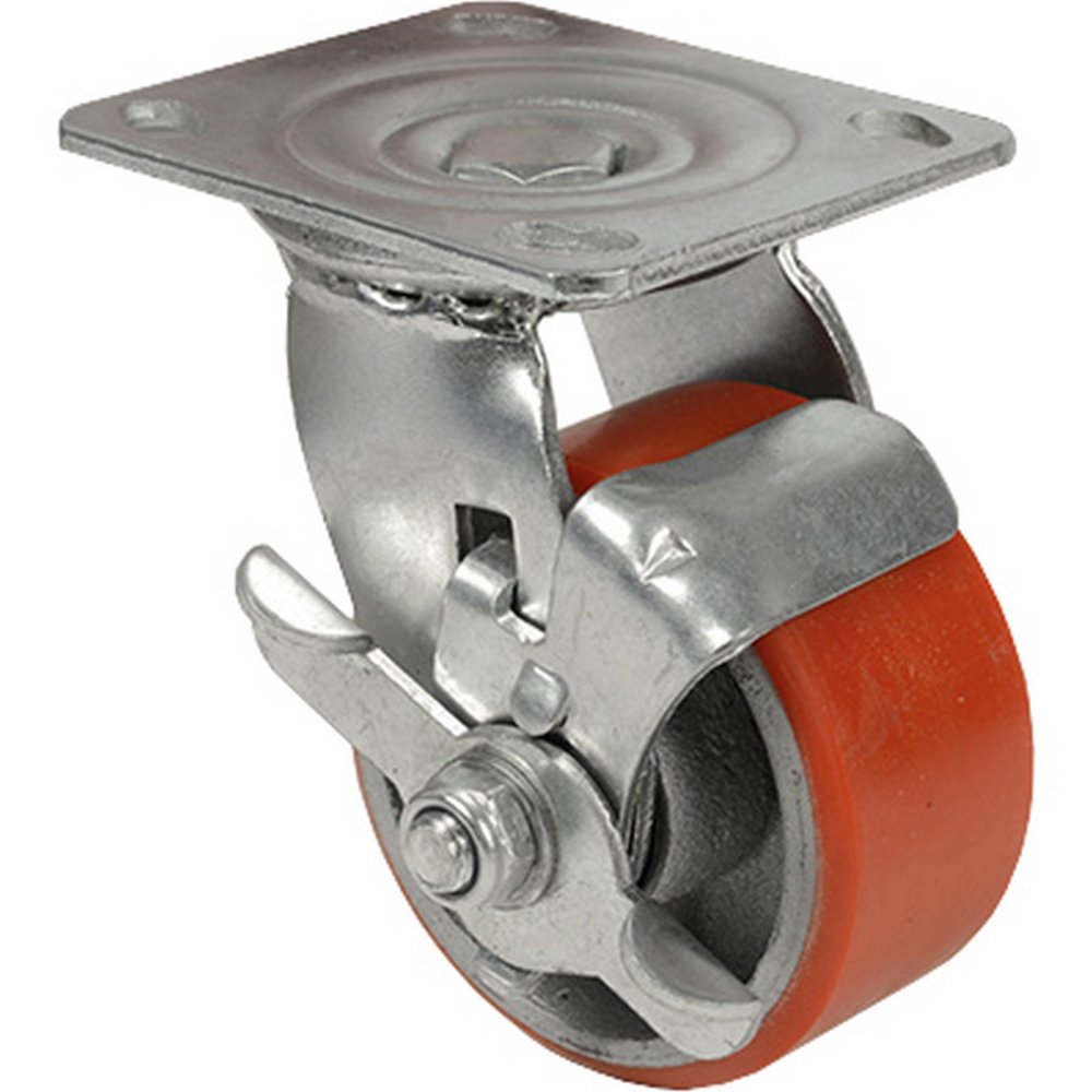 ruota in poliuretano girevole con freno mm 200x50 export cod:ferx.3686