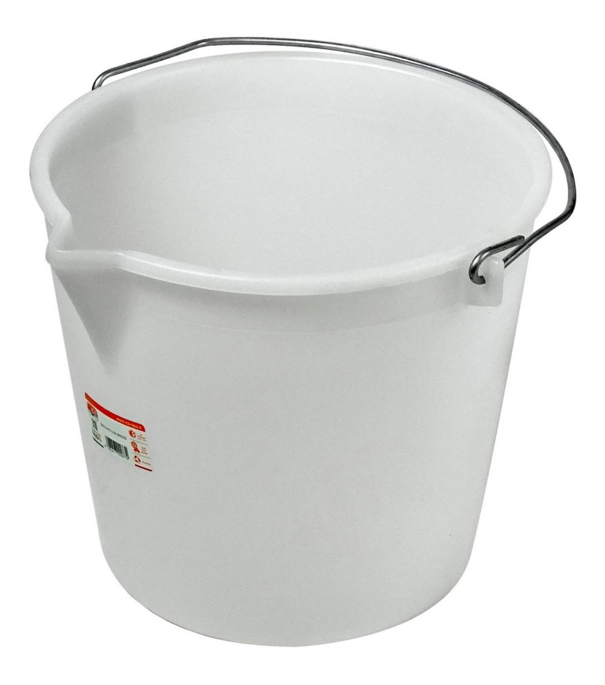 10pz secchio alimentare con becco 17 l bianco cod:ferx.40209