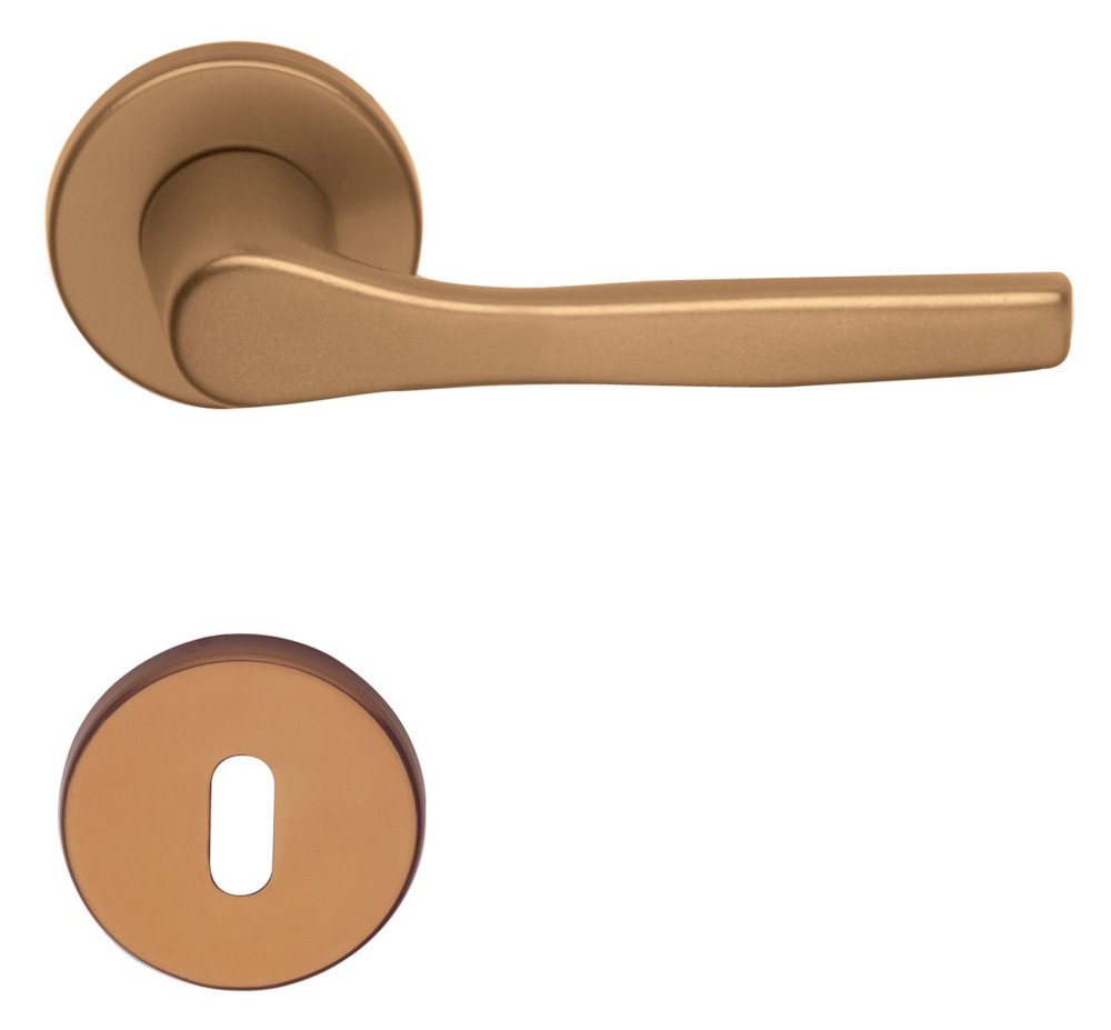 5pz maniglia anodizzata bronzo con rosetta e bocchetta cod:ferx.41952