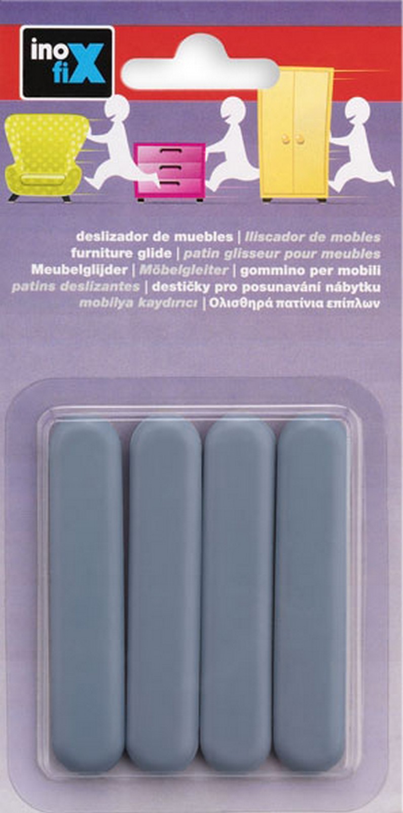 Image of cf scivoli adesivi x mobili inofix 75x16mm. confezione 4pz cod:ferx.43556