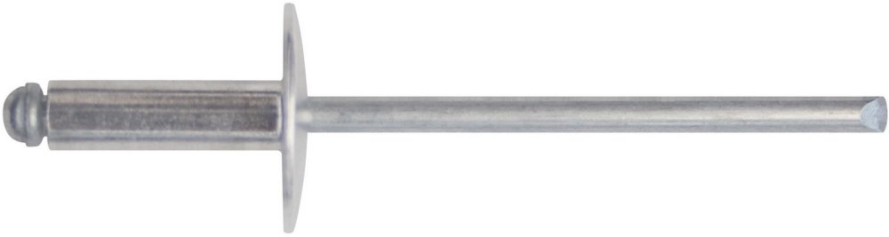 10pz confezione rivetti corpo in alluminio testa larga 4,8x16 da pz. 50 cod:ferx.49105