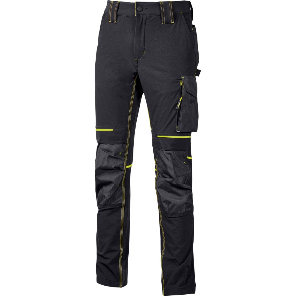 u-power pantalone atom slim fit nero-giallo tg.m cod:ferx.500694