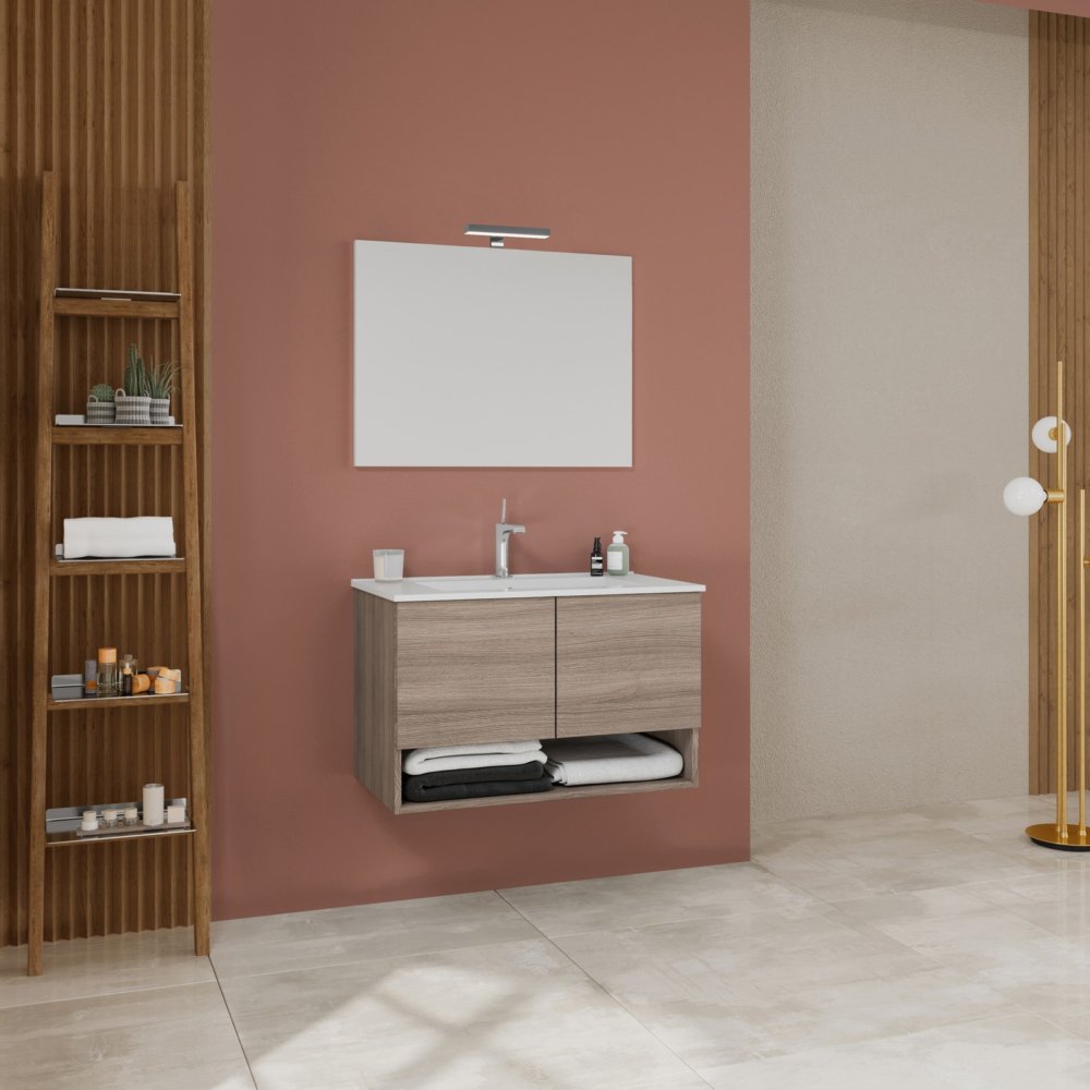 mobile bagno oslo cm. 80 sospeso rovere fumo cod:ferx.500949