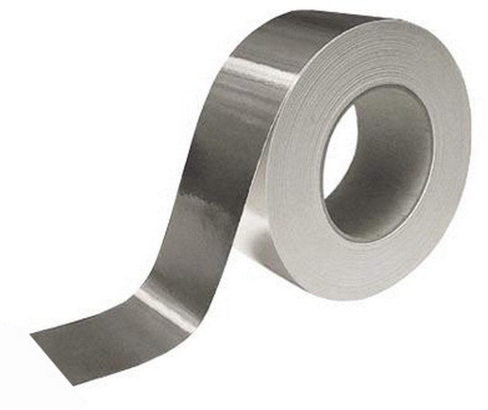 24pz nastro in alluminio autoadesivo, resistente alle basse e alte temperature mm.50x45ml. colore silver cod:ferx.50236