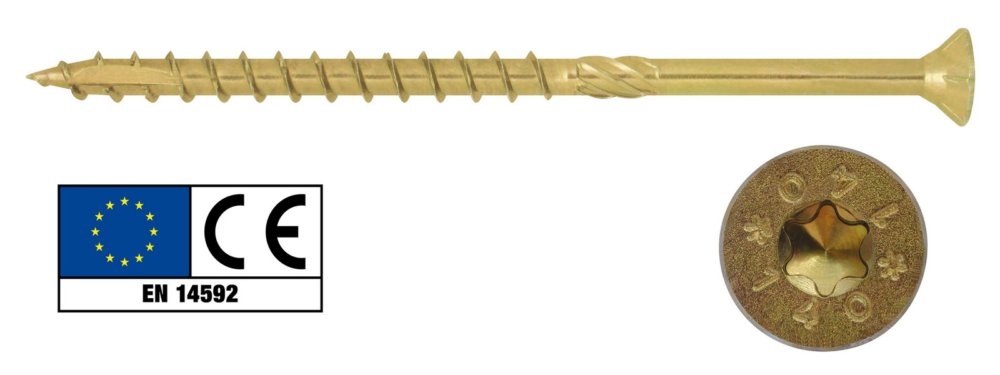 50pz viti portanti x legno testa svasata piana torx mm.10x300 cod:ferx.50489