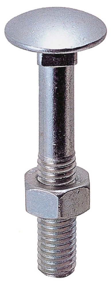 50pz bulloni zincati a legno testa tonda quadro sotto testa uni-5732 12x100 cod:ferx.5403