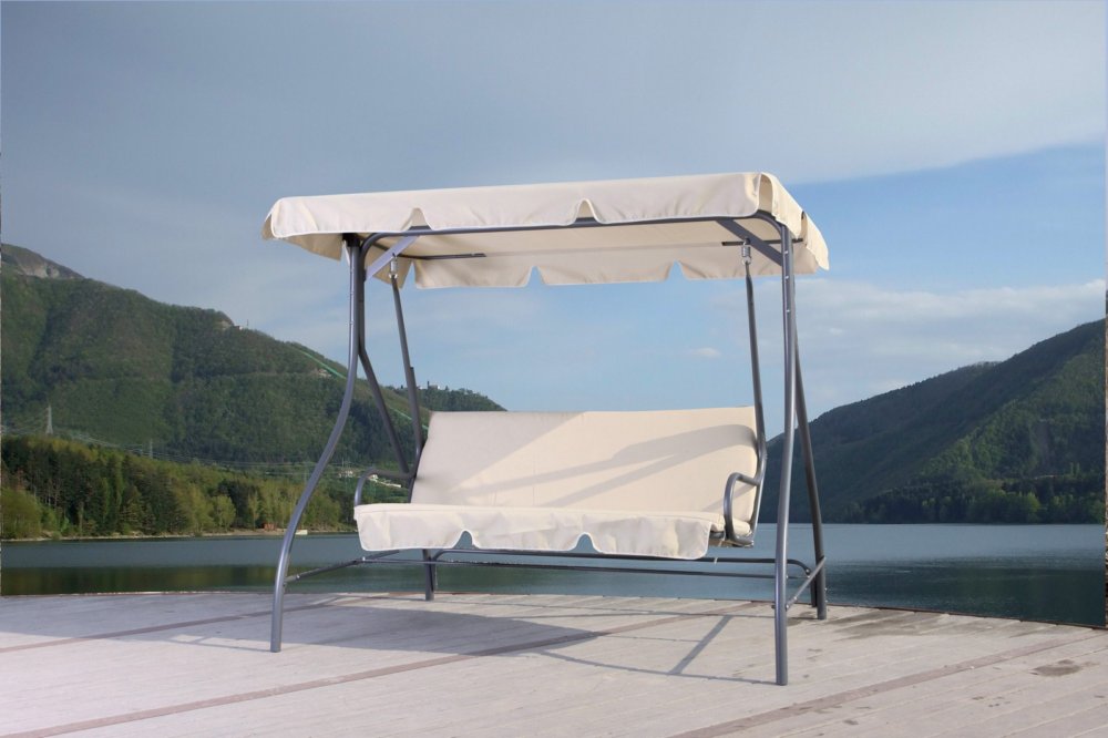 dondolo in acciaio "romantic" a 3 posti cm 185x120x160h cod:ferx.57376