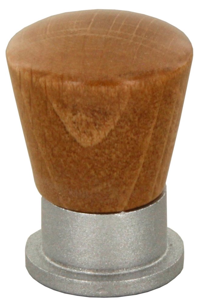 25pz pomolo conico legno/ottone 745a mm.19 noce chiaro cod:ferx.8745