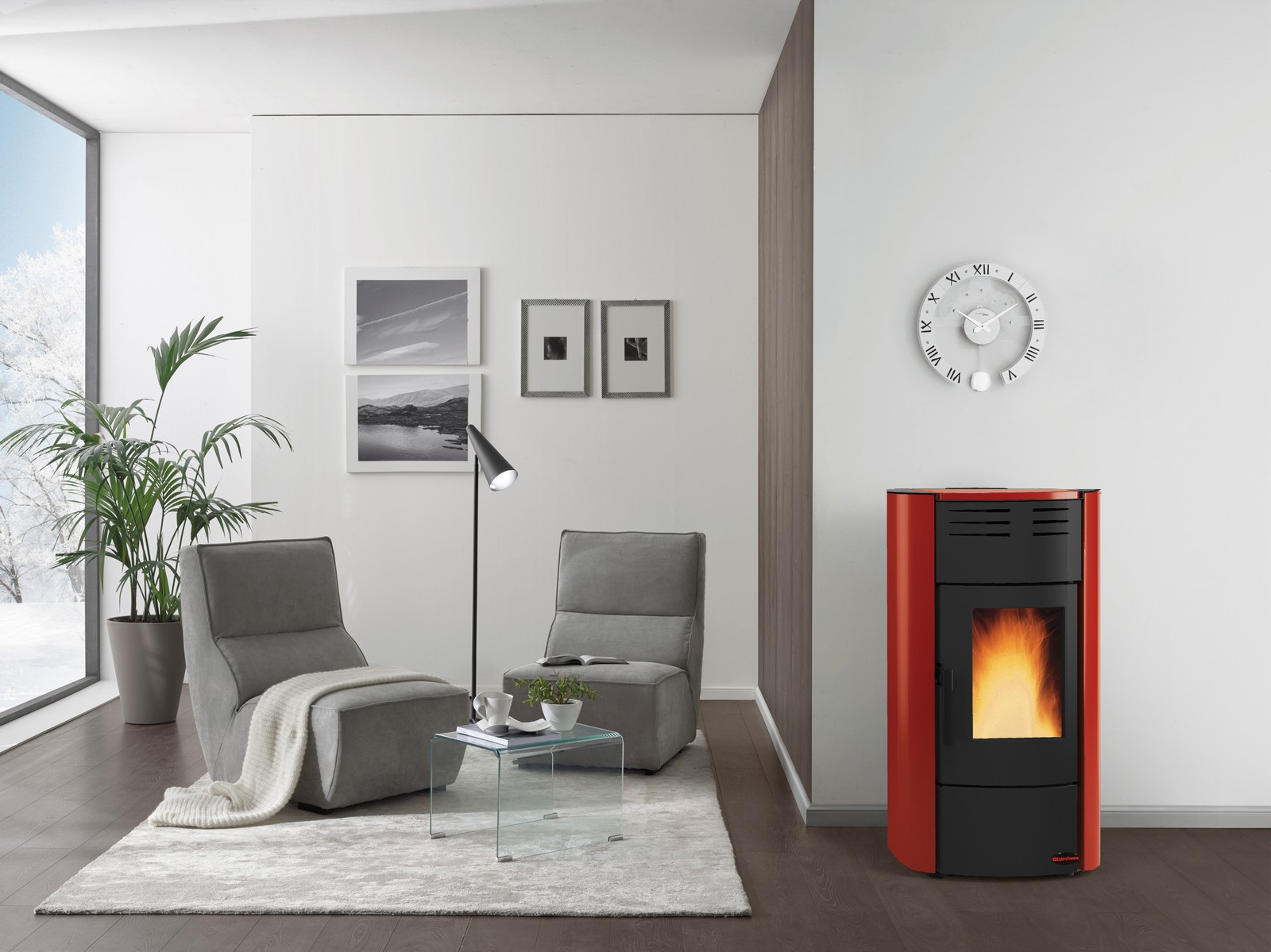 Image of stufa pellet 20,3 kw raffaella idro h15-bordeaux cod:ferx.88971