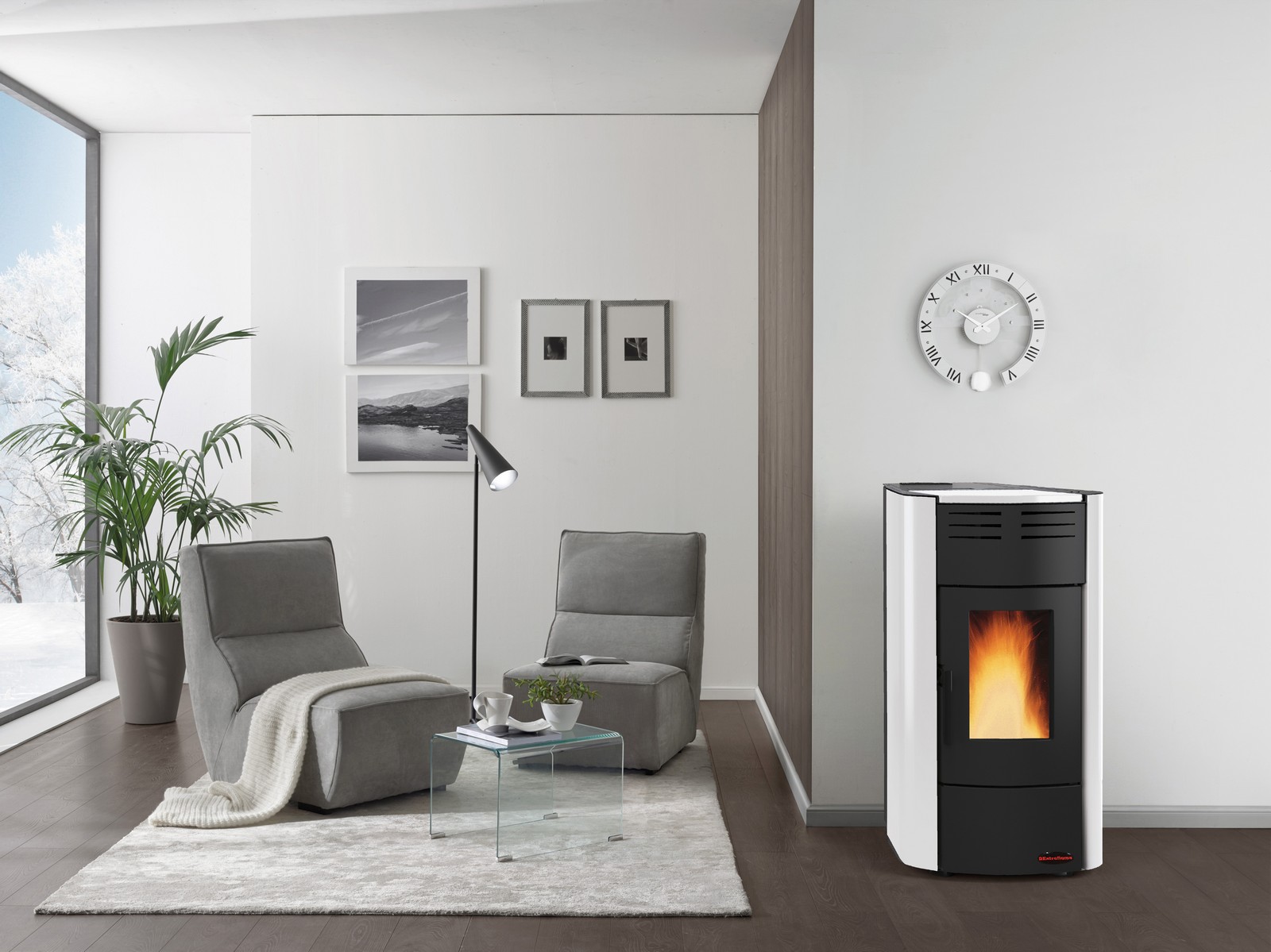 Image of stufa pellet 20,3 kw raffaella idro h15 bianco cod:ferx.88974