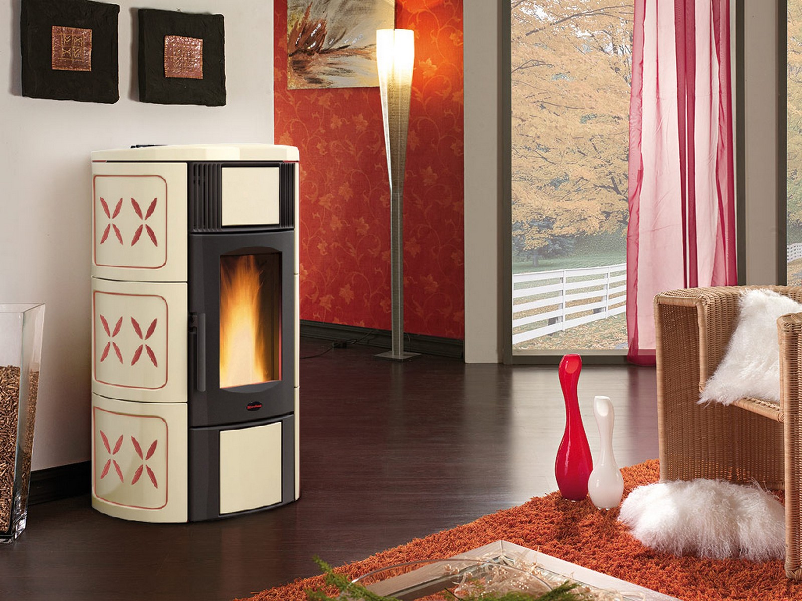 Image of stufa pellet 20 kw iside idro 2.0 ceramica ametist cod:ferx.89776