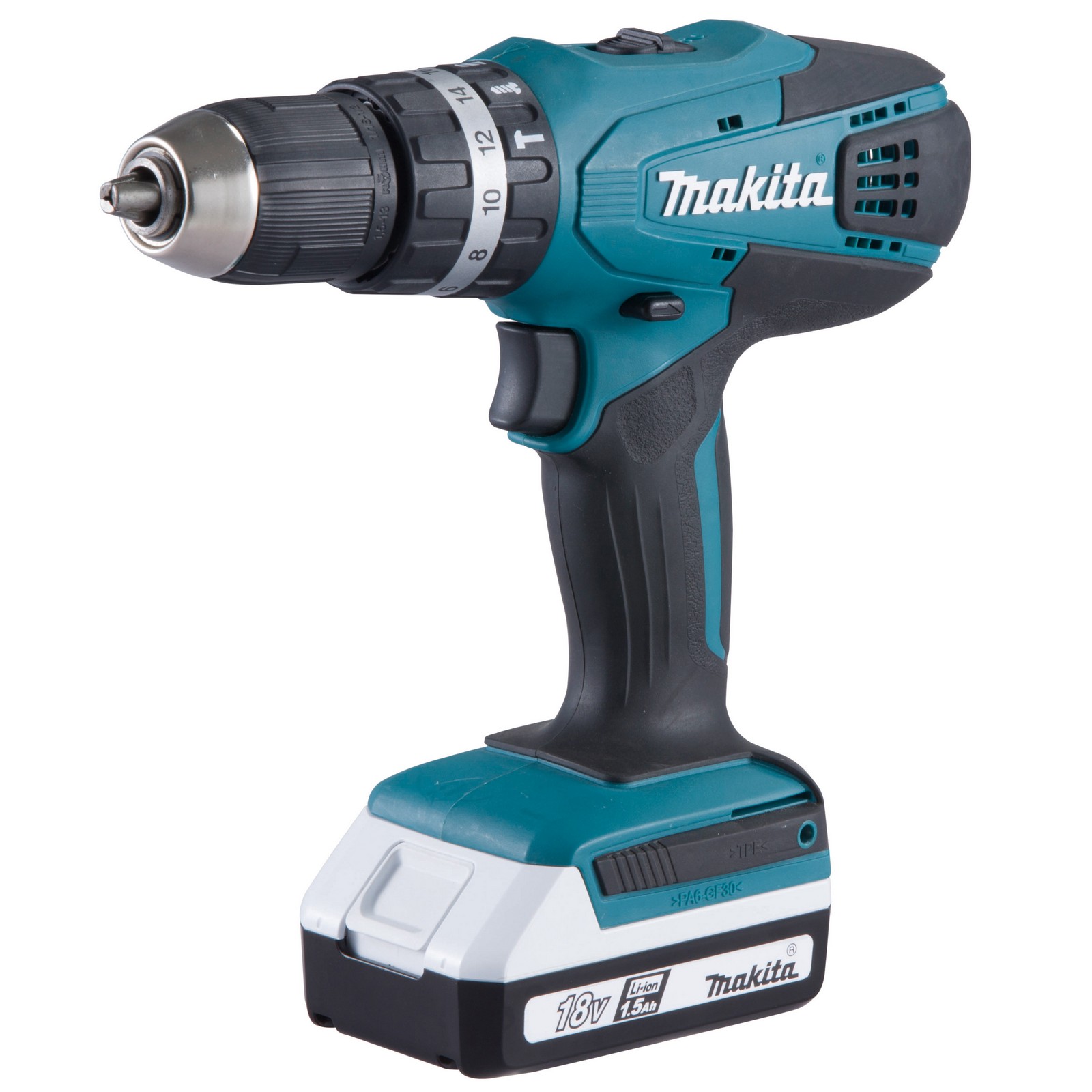 Image of makita traparente con 2 batterie 18vp-li hp457dwe cod:ferx.91070