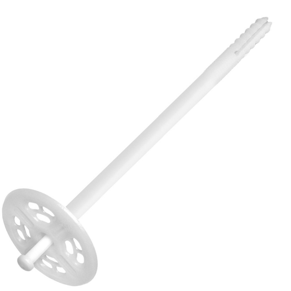 250pz tassello nylon bianco x cappotto con chiodo mm.110 cod:ferx.9870