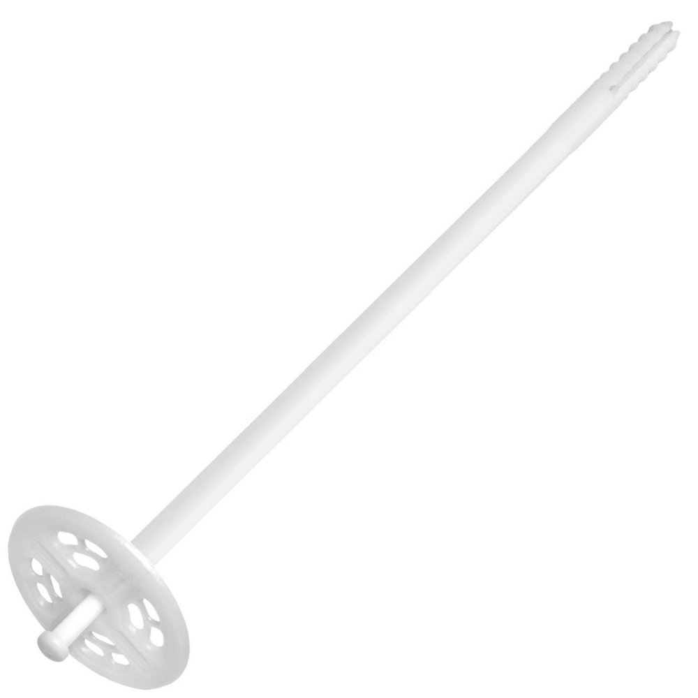 250pz tassello nylon bianco x cappotto con chiodo mm.150 cod:ferx.9872
