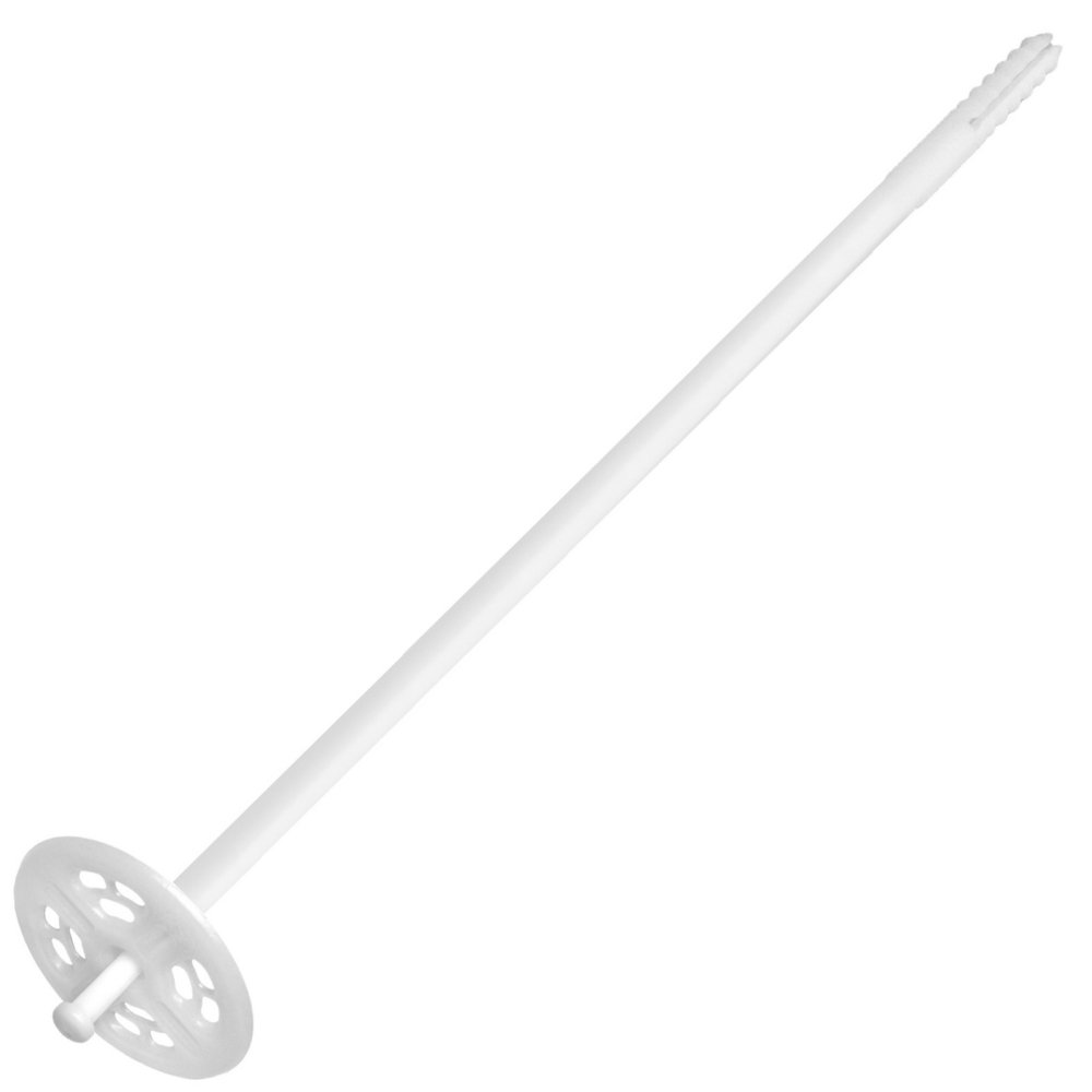 250pz tassello nylon bianco x cappotto con chiodo mm.180 cod:ferx.9873