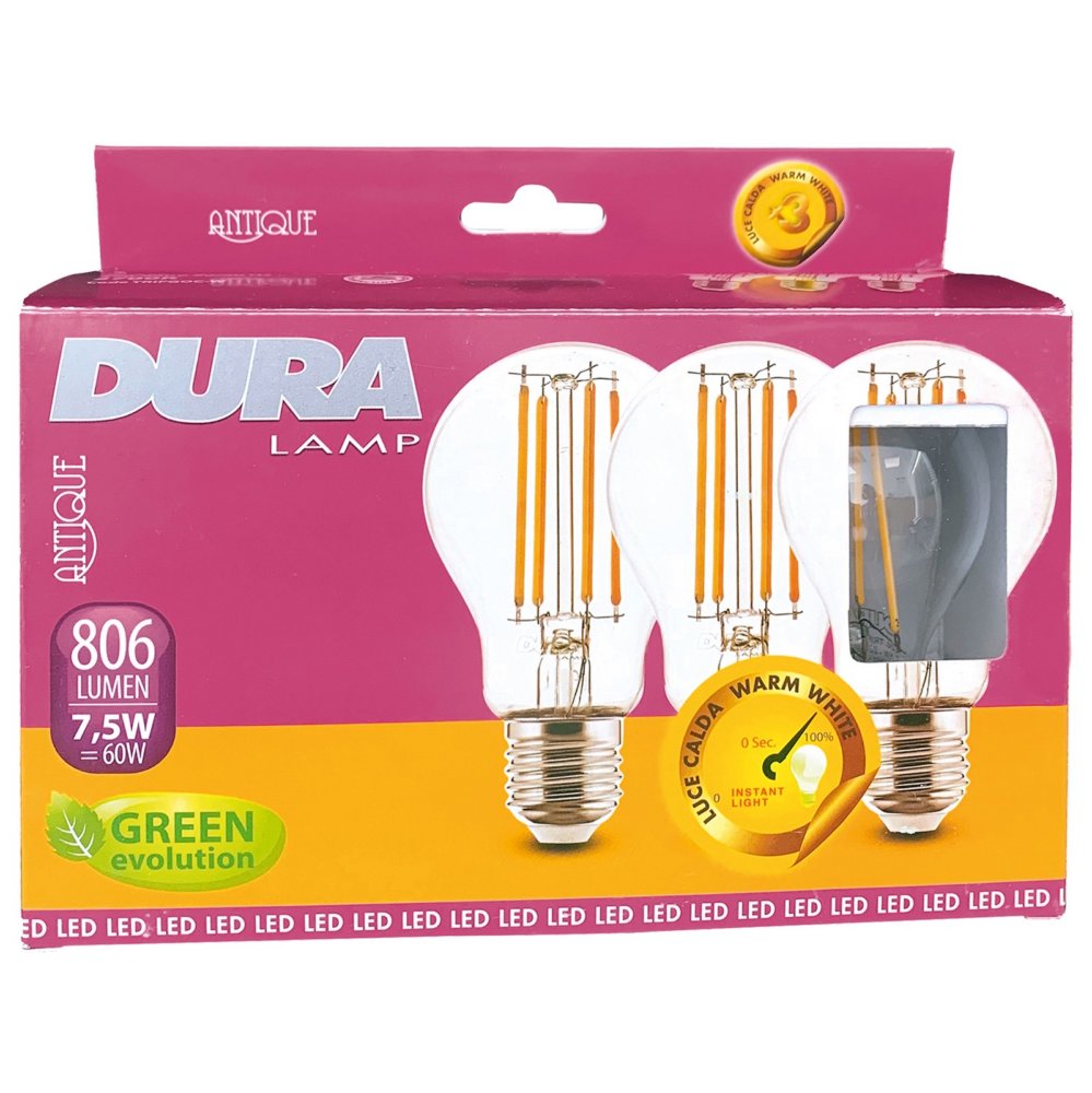 cf led set 3 goccia 8w e27 l806-2700k calda cod:ferx.99262