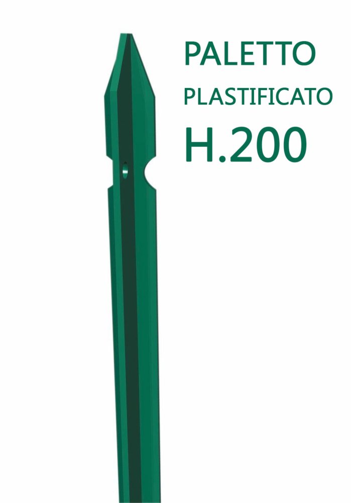 10pz paletto a "t" sezione mm 35x35x3 altezza 200 cm plastificato verde per recinzioni cod:ferx.92396