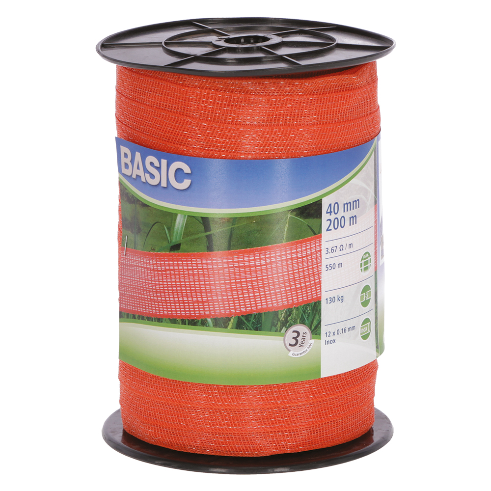 1 pz fettuccia elettrica h 40 mm - 12 fili - mt. 200 aranc. cod:ferx.604966nlm