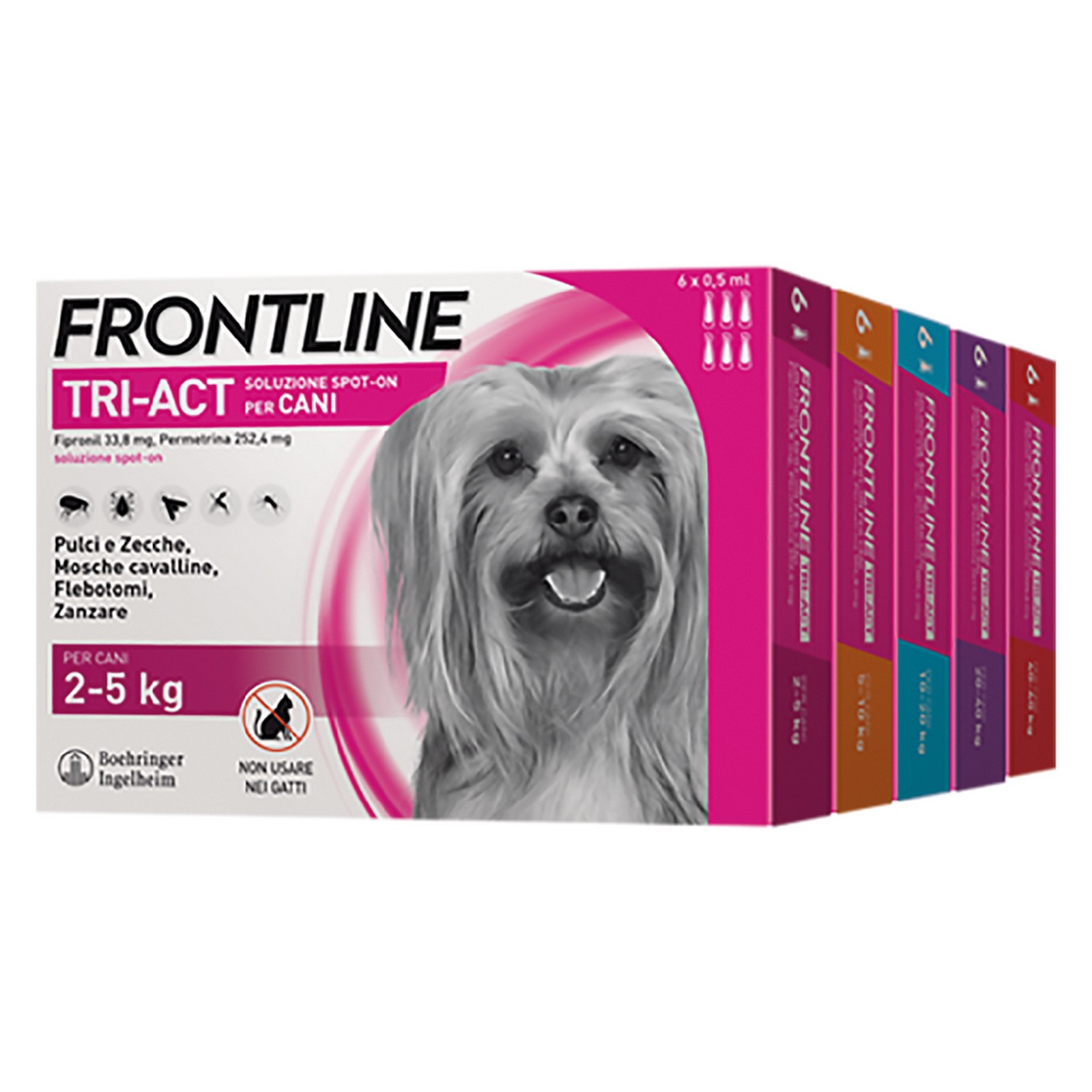 Image of cf antiparassitario &#39;frontline tri-act&#39; cani 2/5 kg - 6 pipette ml 0,5 cod:ferx.6800650nlm