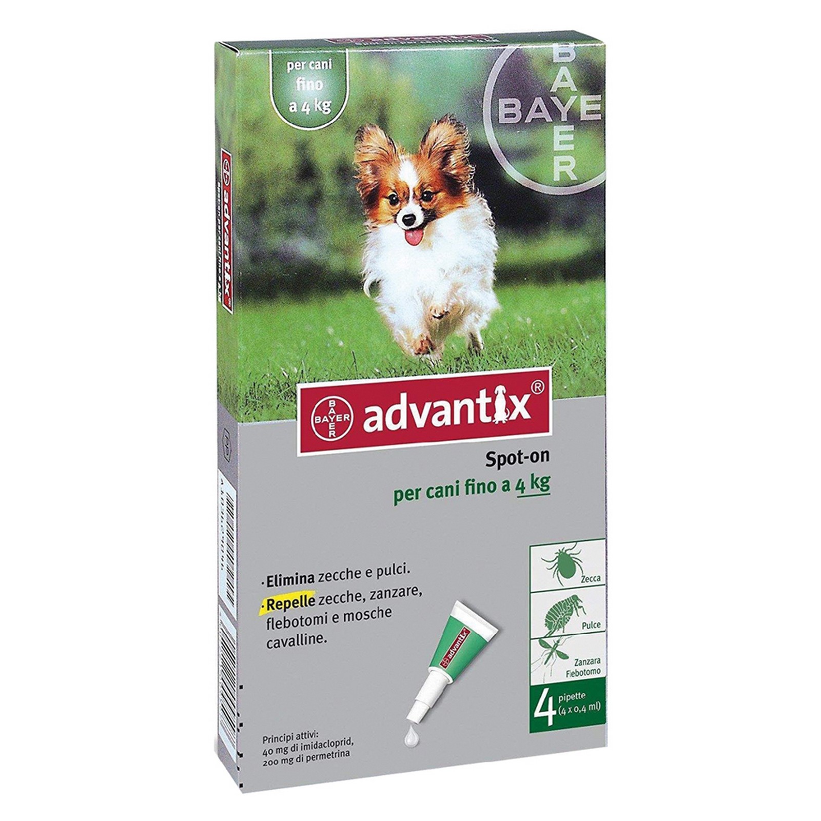 Image of 1Pz Antiparassitario &#39;Advantix Spot-On&#39; &lt; 4 Kg 4 Pipette Ml 0,4