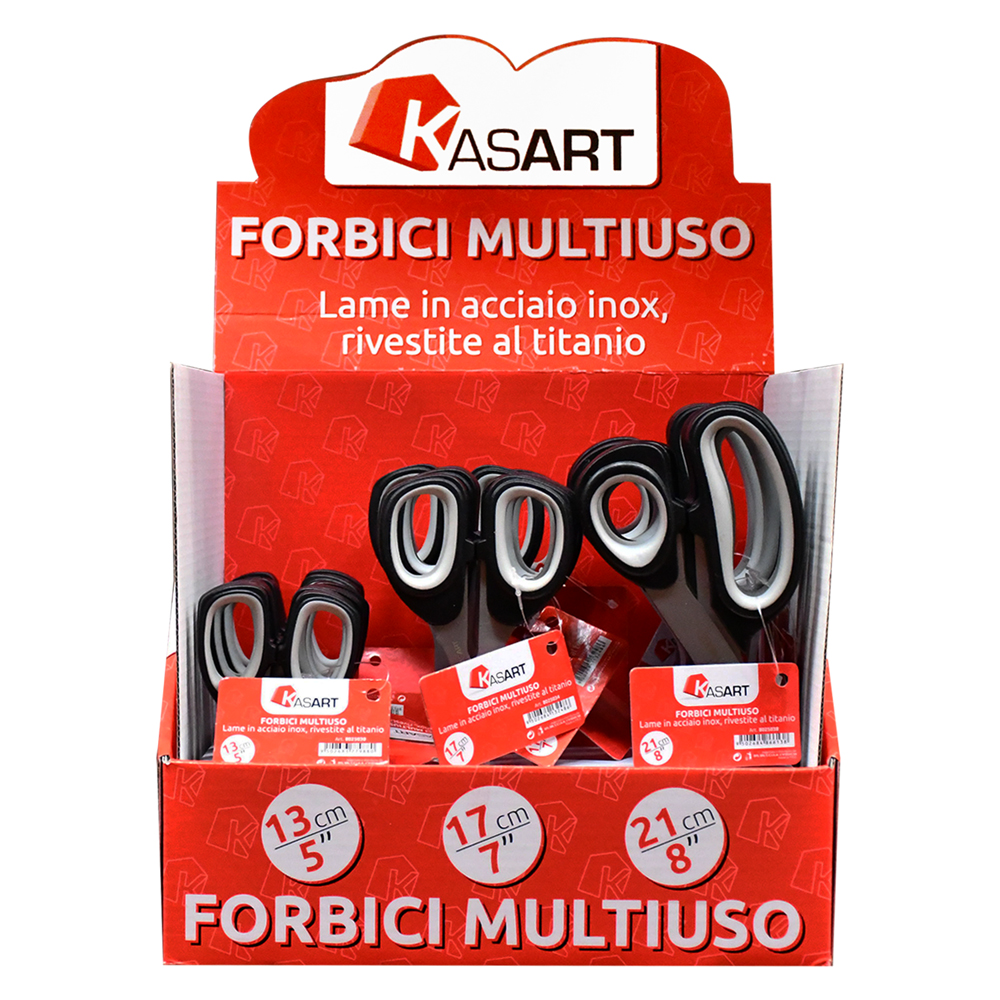 cf espositore forbici multiuso 'kasart' 18 pezzi cod:ferx.8025048nlm