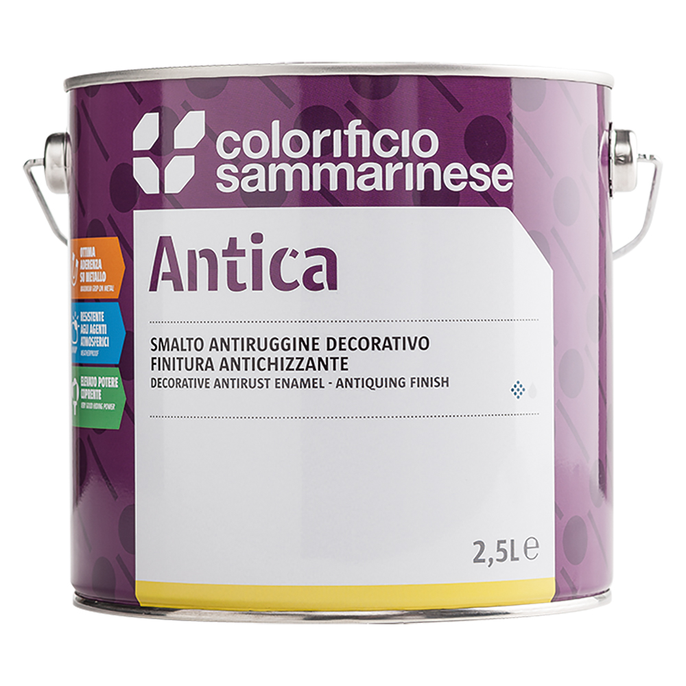 6pz smalto antiruggine 'antica' lt. 0,750 grana grossa -ferro batt. cod:ferx.901528nlm