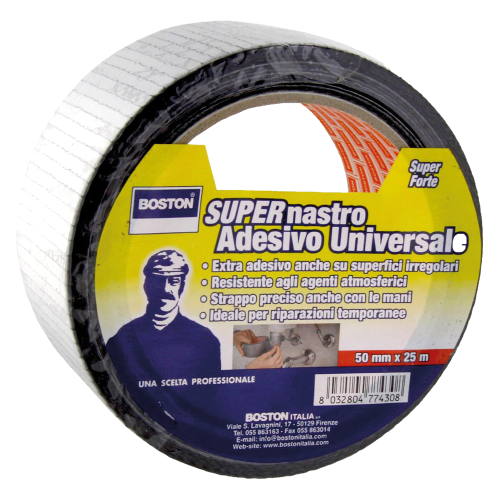 12pz nastro telato universale mm. 50 x 5 mt - nero cod:ferx.9002009nlm