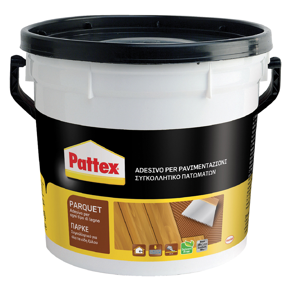 adesivo per pavimenti legno 'pattex parquet' kg. 5 - secchio plastico cod:ferx.1102740nlm