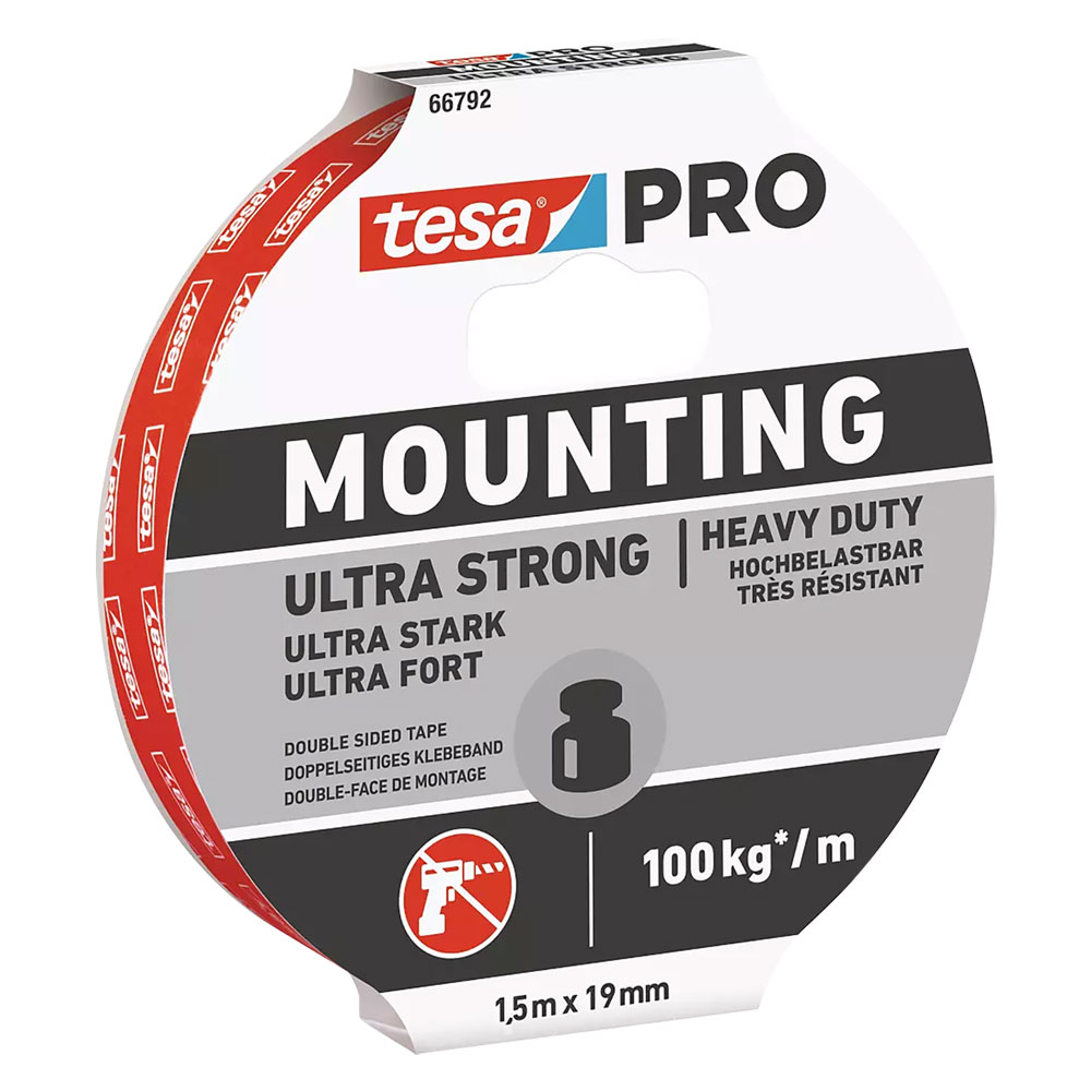 12pz nastro biadesivo in schiuma 'ultra strong 66792' mm 19 x mt. 1,5 cod:ferx.9003320nlm
