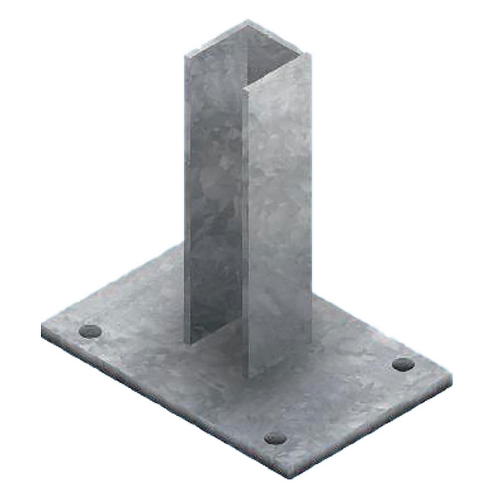 Image of 4pz base supporto per paletto quadro zincata - per paletto mm 50 x 50 cod:ferx.1074410nlm