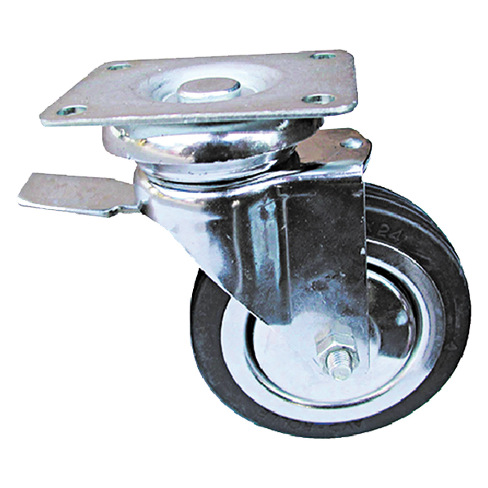ruote per mobili art.155/bis ø 100 piastra mm 90x70 cod:ferx.314560nlm