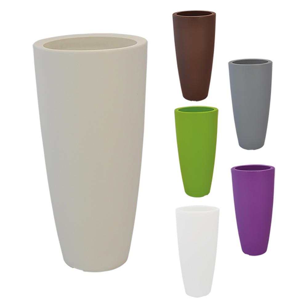 vaso tondo 'stilo' diametro cm 33 x h 70 - 12 lt. antracite cod:ferx.6126789nlm