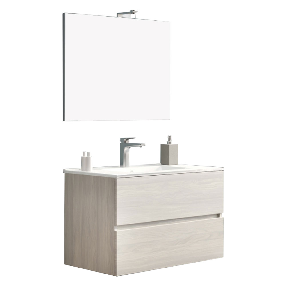mobile bagno 'easy' base 81 x 47 x h.53 cm - rovere grigio cod:ferx.2061170nlm